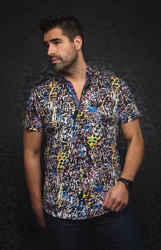 AU NOIR | Short Sleeve Shirt | Futuna Yellow Multi