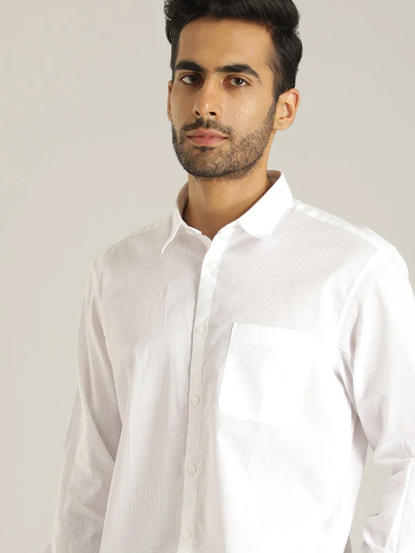 Men Solid Full Sleeve Cotton Shirt