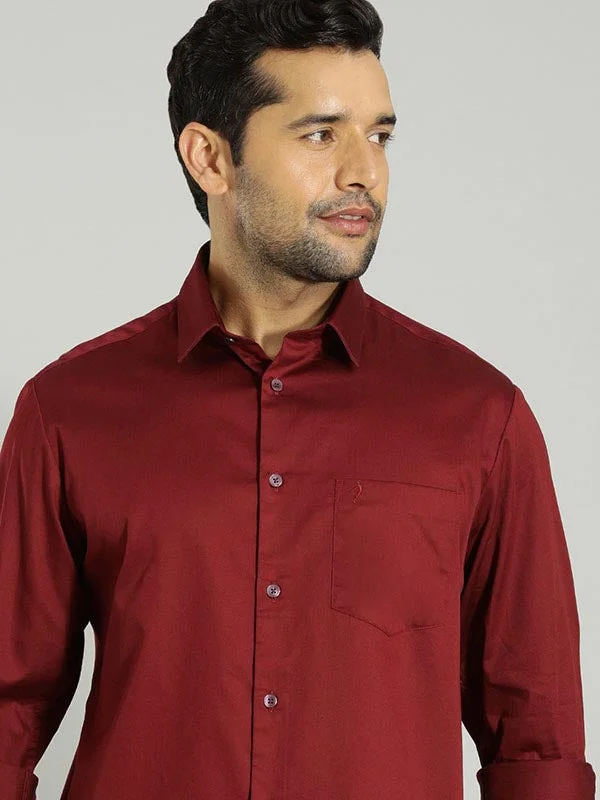 Men Solid Full Sleeve Cotton Shirt