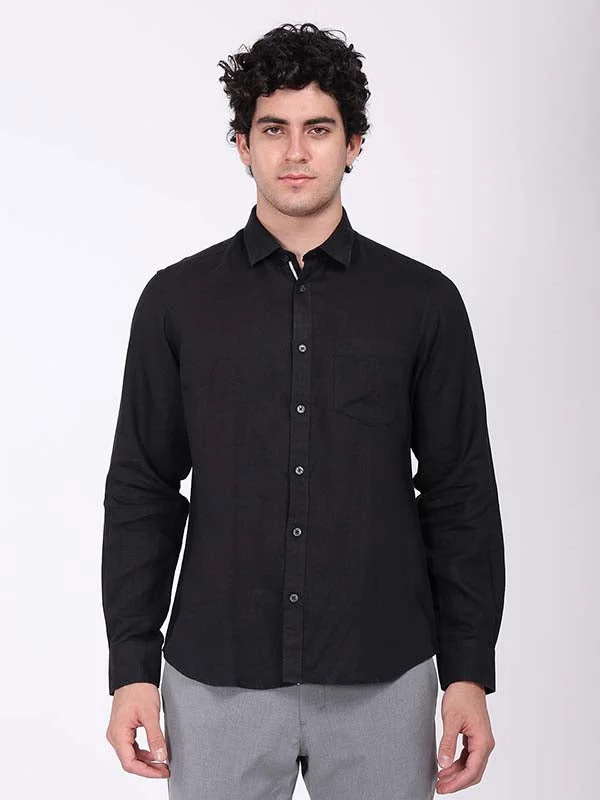 Men Solid Full Sleeve Linen Shirt