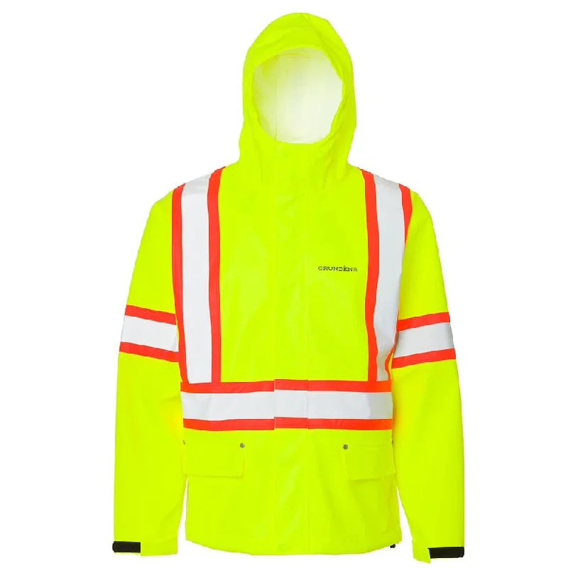 Grundéns Men's Neptune CSA Class 2 Hi-Vis Waterproof Hooded Commercial Fishing Jacket