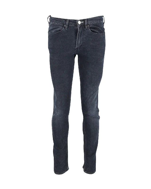 Acne Studios Skinny Fit Jeans in Navy Cotton Denim