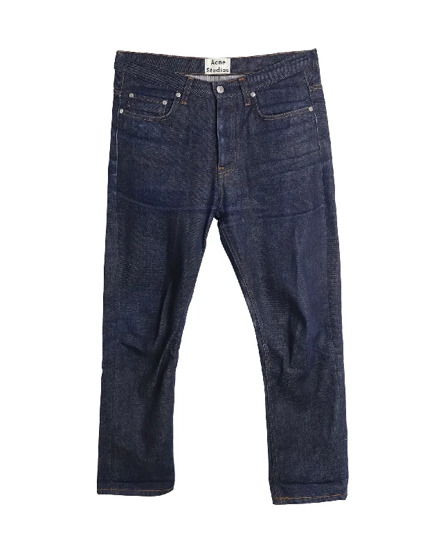 Acne Studios Van RW Jeans in Blue Cotton Denim