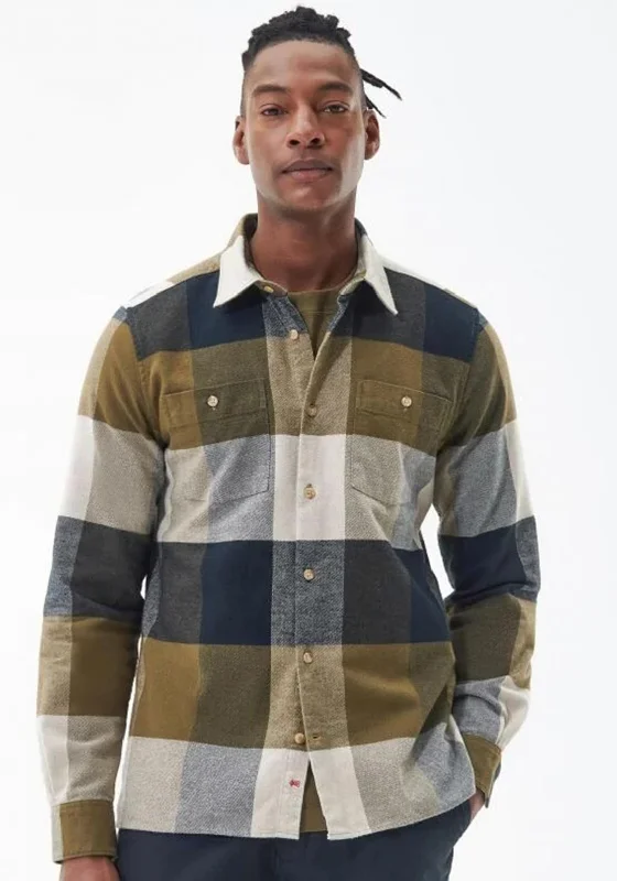 Barbour Mens Alberta Check Tailored Shirt, Olive