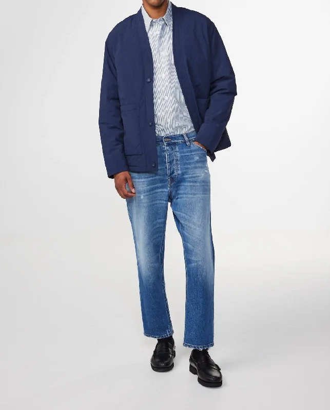 Frey Tapered Leg Jeans In Mid Blue