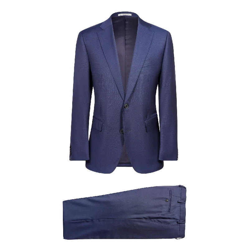 HENRY SARTORIAL x DORMEUIL Dun Full Canvas Plain Suit NAVY REG