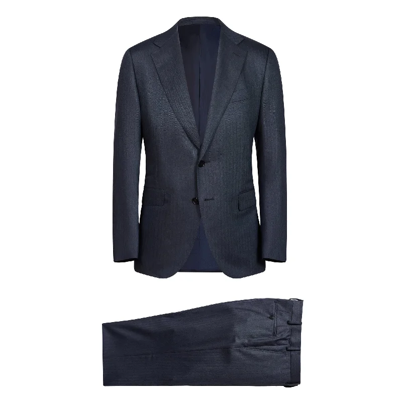 HENRY SARTORIAL X CARUSO Single Breasted 2 Button Norma Suit CHARCOAL REG