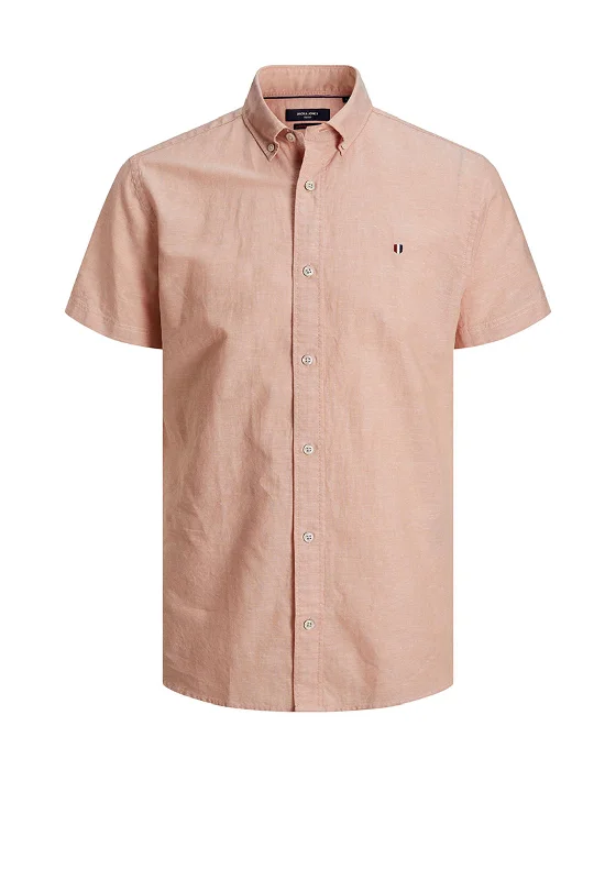 Jack & Jones Summer Linen Short Sleeve Shirt, Toast