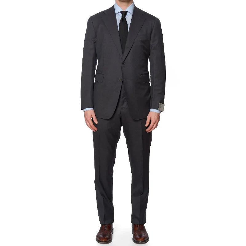 MAURO BLASI Napoli Handmade Charcoal Gray Wool Suit EU 54 NEW US 42