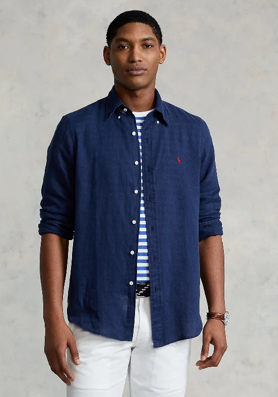 Ralph Lauren Slim Fit Linen Shirt, Navy