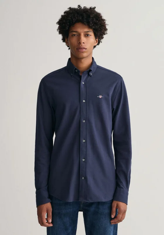 Gant Jersey Pique Shirt, Marine