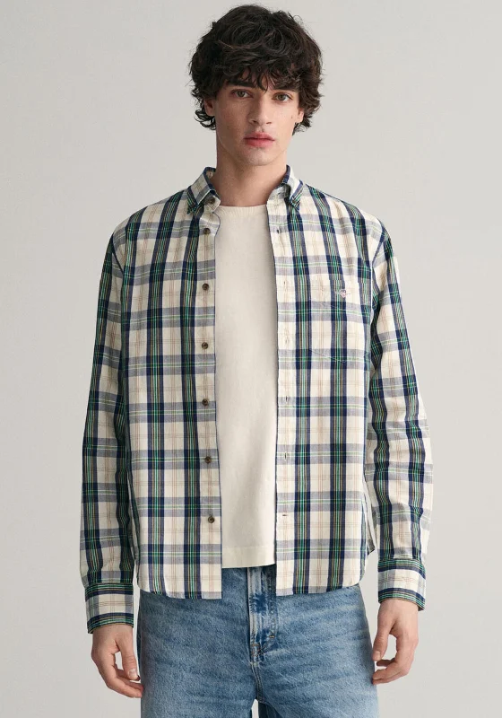 Gant UT Archive Poplin Check Shirt, Eggshell