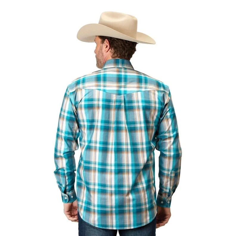 Roper Western Shirt Men L/S Waters Plaid Multi 03-001-0378-2095 MU