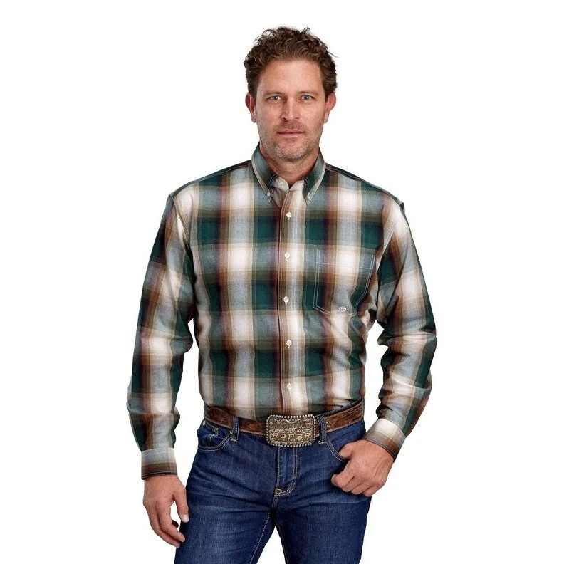 Roper Western Shirt Mens Plaid L/S Multi-Color 03-001-0379-7037 MU