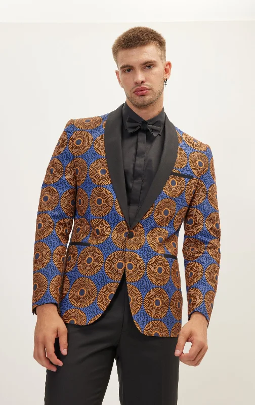 The Tribal Shawl Lapel Tuxedo Jacket - Camel