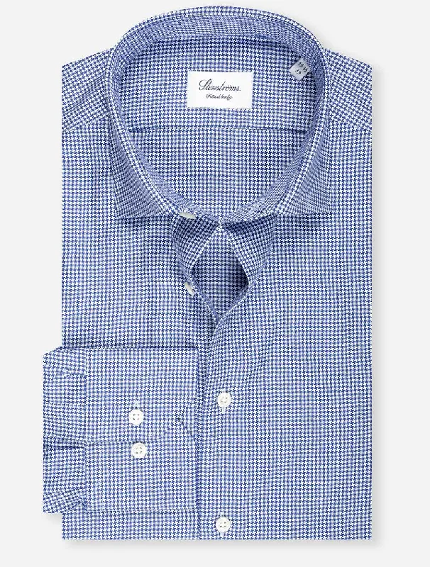 Puppytooth Fitted Shirt Navy