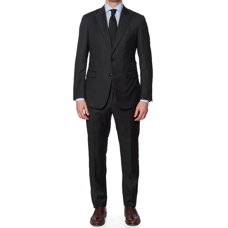 VANNUCCI Charcoal Gray Loro Piana Tasmanian 150's Suit EU 50 NEW US 40