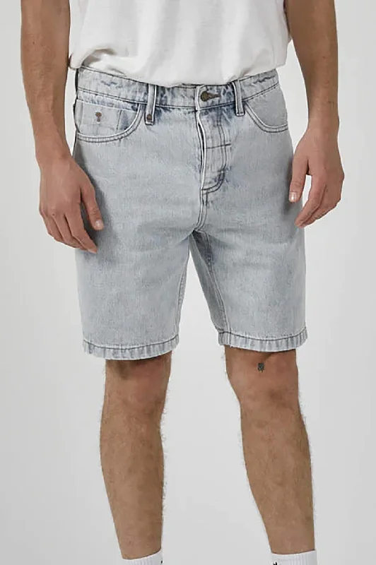 Chopped Hem Denim Short Faded Generation Blue