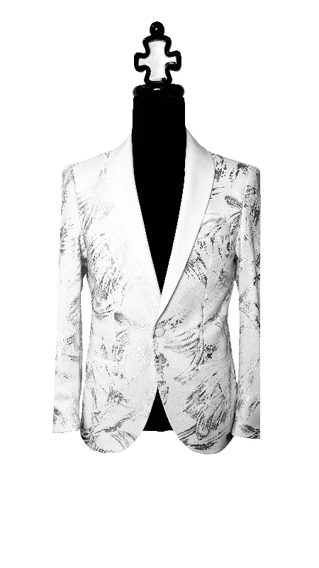 Elegance Tuxedo with Silver Brush Designs