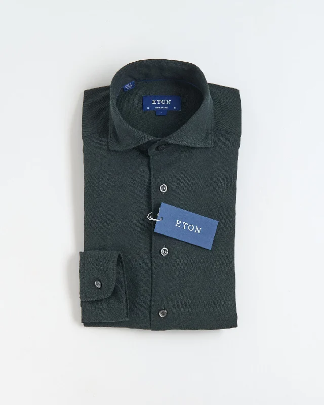 Dark Green Flannel Contemporary Shirt