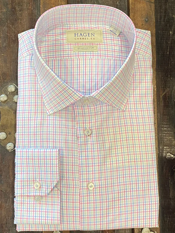 Hagen Carmel Tattersall Dress Shirt