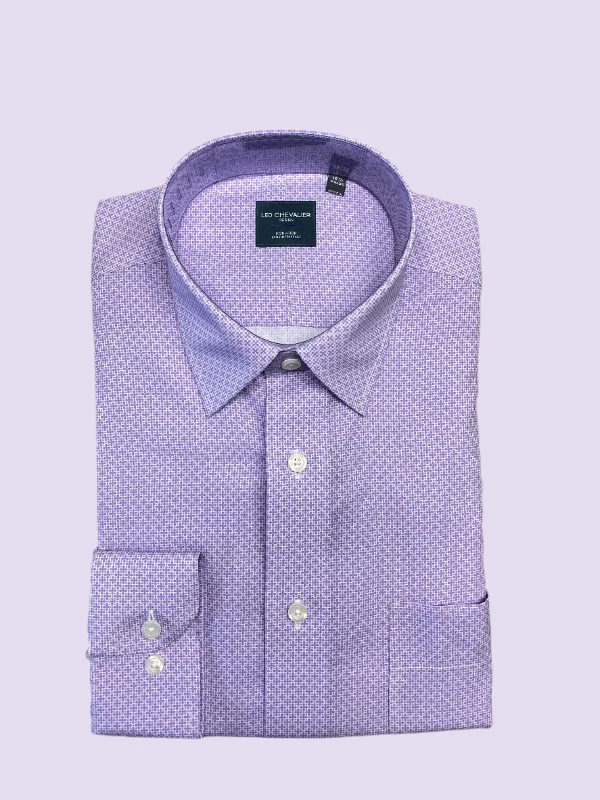 Leo Chevalier Men's Regular Fit 100% Cotton Non Iron Mauve - 623177 8298 - 8299