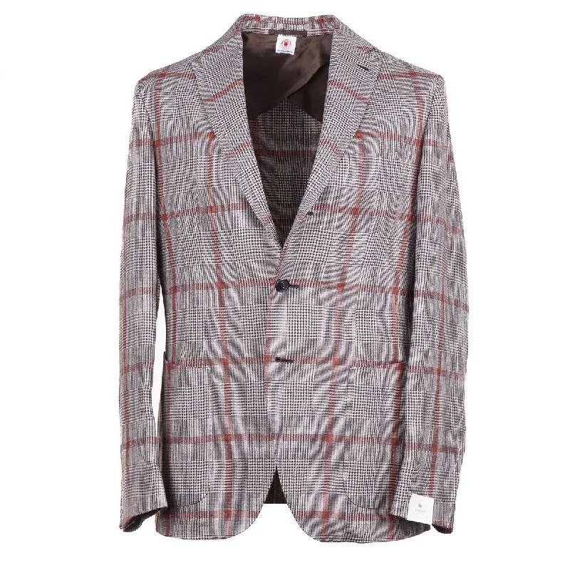 Luigi Borrelli Windowpane Check Linen Sport Coat