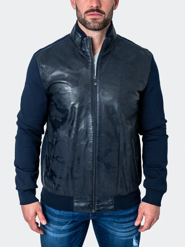 Maceoo Jacket | LEATHER MAP BLUE