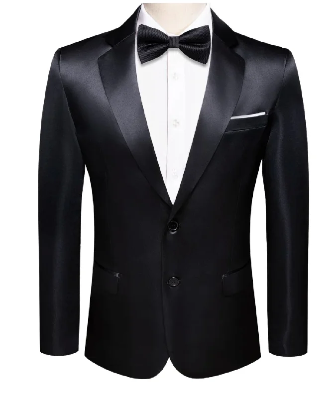 Simon Von Men's Blazer, Black Men's Wedding Business Solid Top Men Suit XX-1058