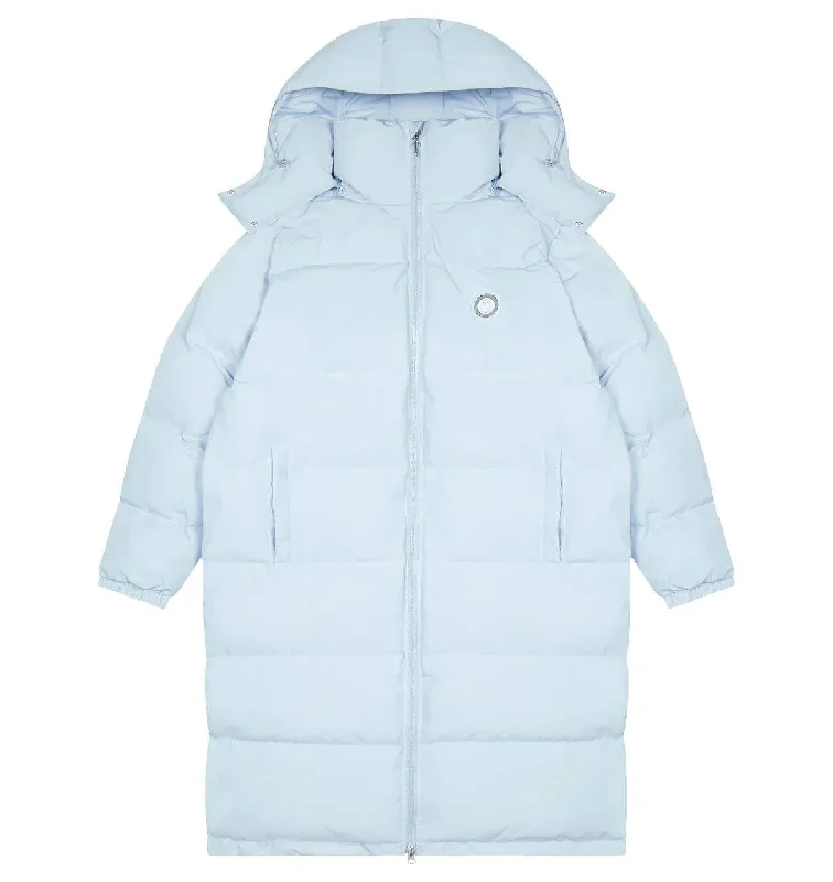 Trapstar Irongate Full-Length Oversized Puffer Jacket - Ice Blue