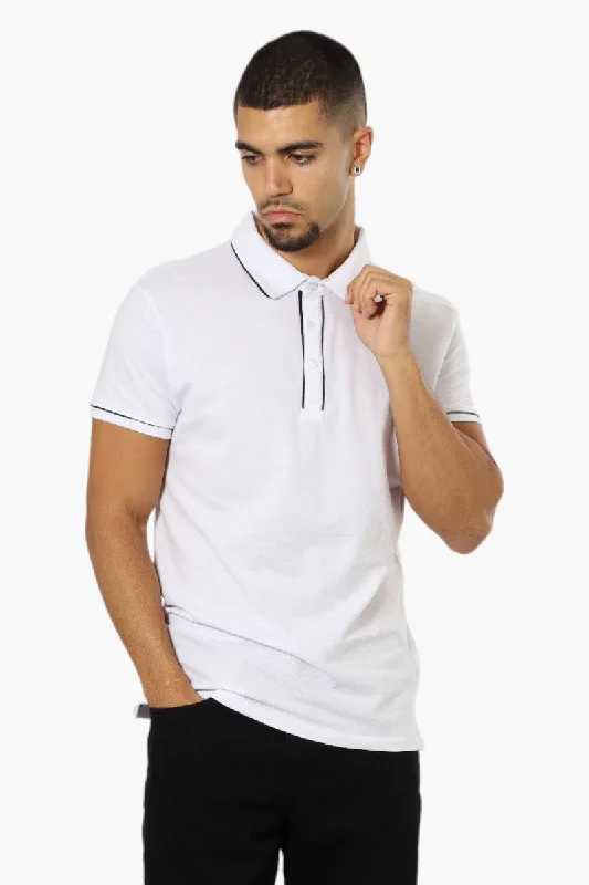 Jay Y. Ko Solid Piping Detail Polo Shirt - White