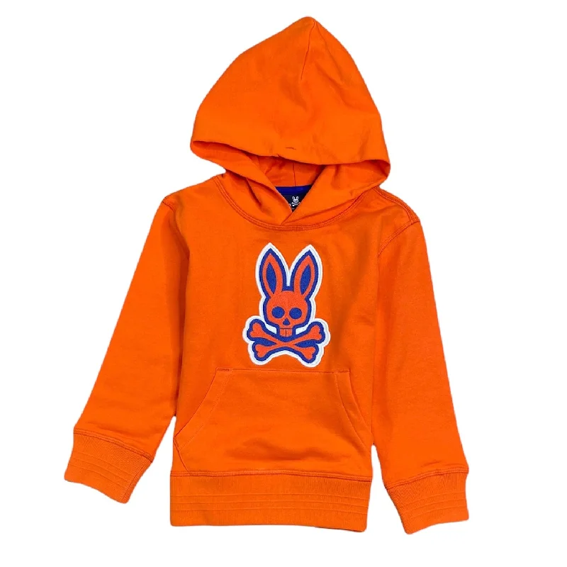 Kids Psycho Bunny Bayles Popover Hoodie (Brilliant Orange) B0H314Q1FT