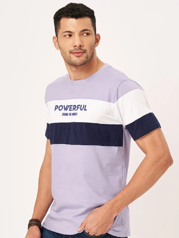 Lavender Printed Half Sleeve T-shirt