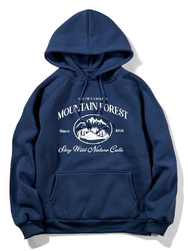 Mountain Slogan Print Hoodie