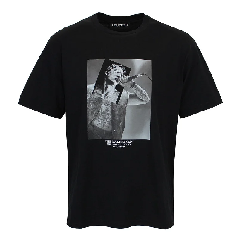 Neil Barrett - The Rockstar God No57 Print T-Shirt in Black