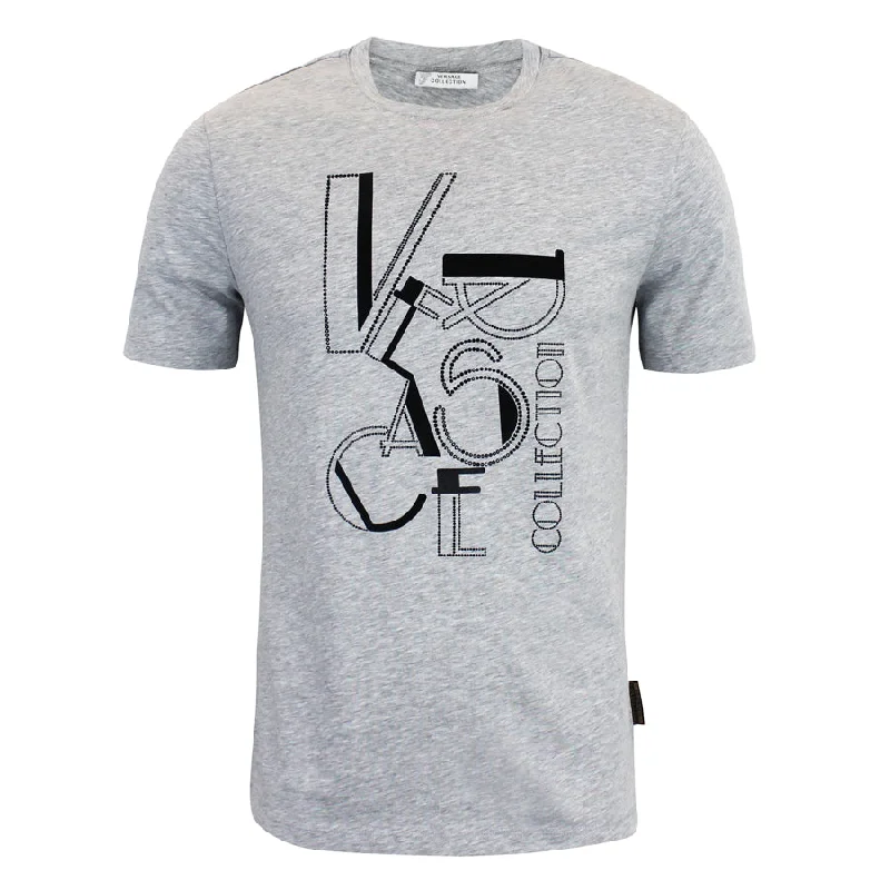 Versace Collection - Diamante Print T-Shirt in Grey